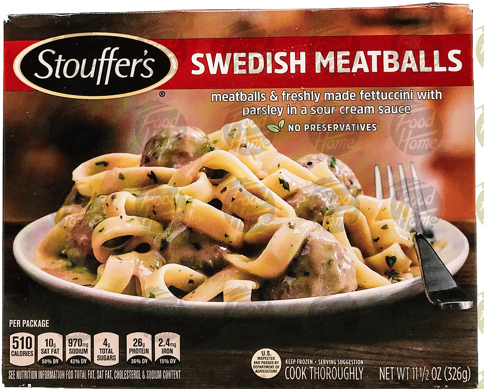 Stouffer's Classics swedish meatballs & freshly made fettuccini with parsley in a sour cream sauce Full-Size Picture